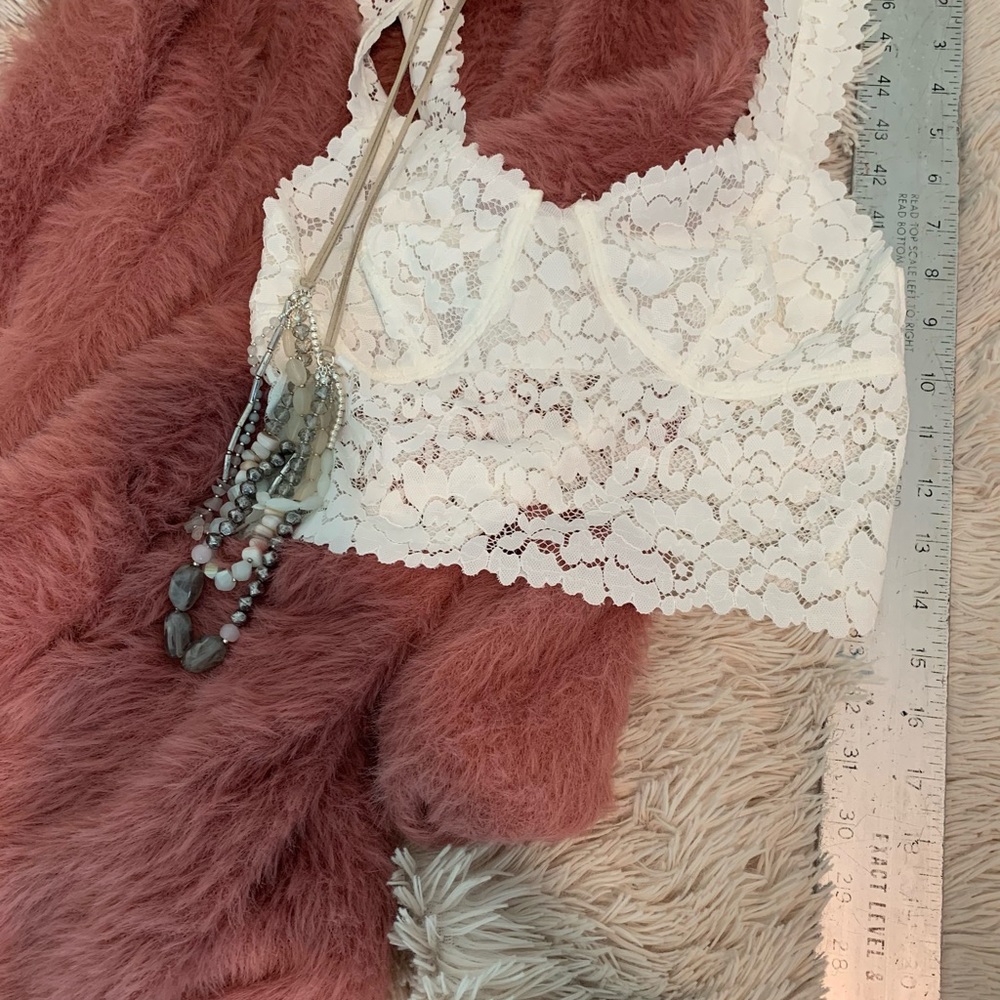 White lace free people bralette